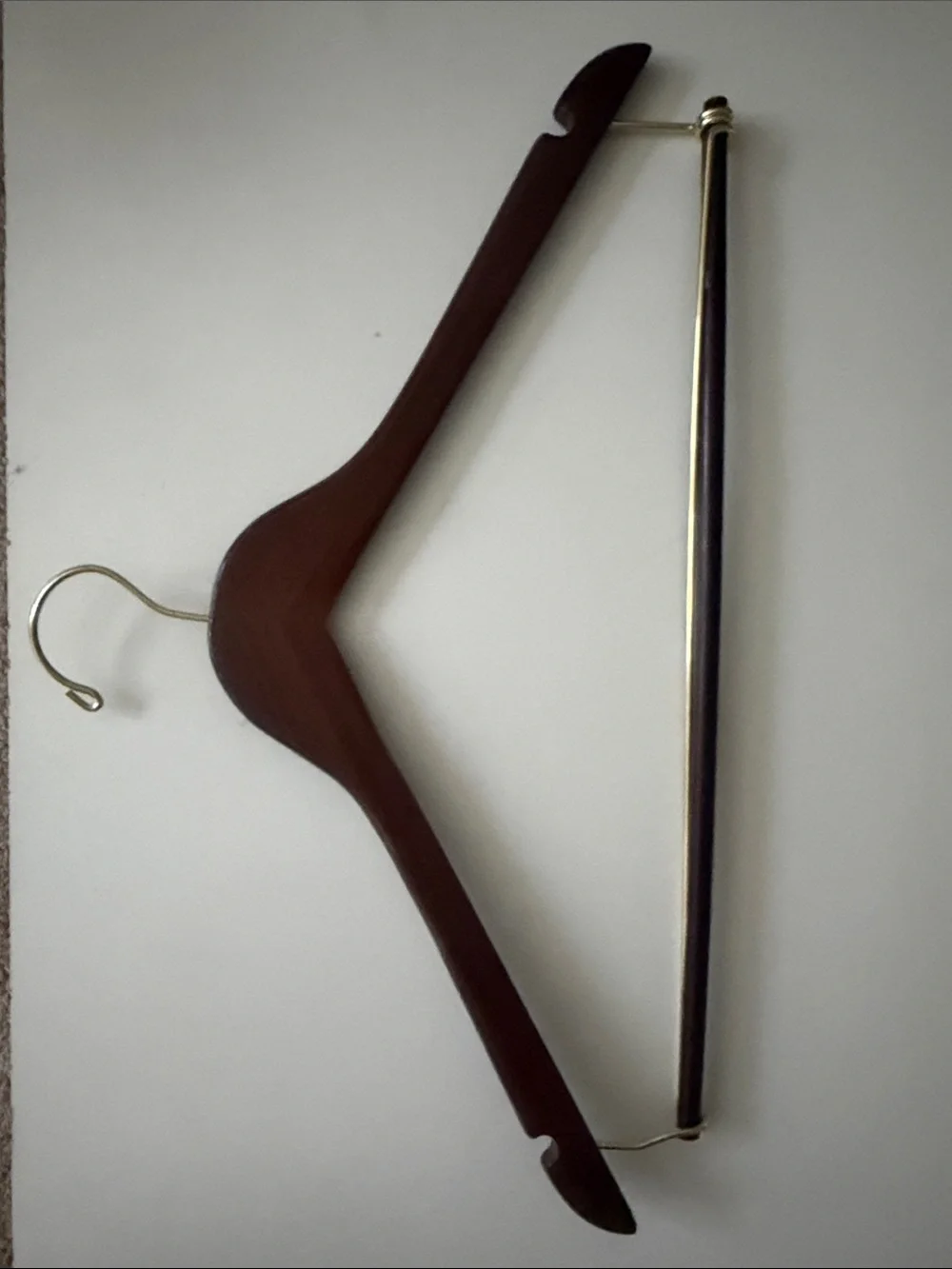 Premium Wooden Clothes Hangers with Pants Clips - Dark Brown